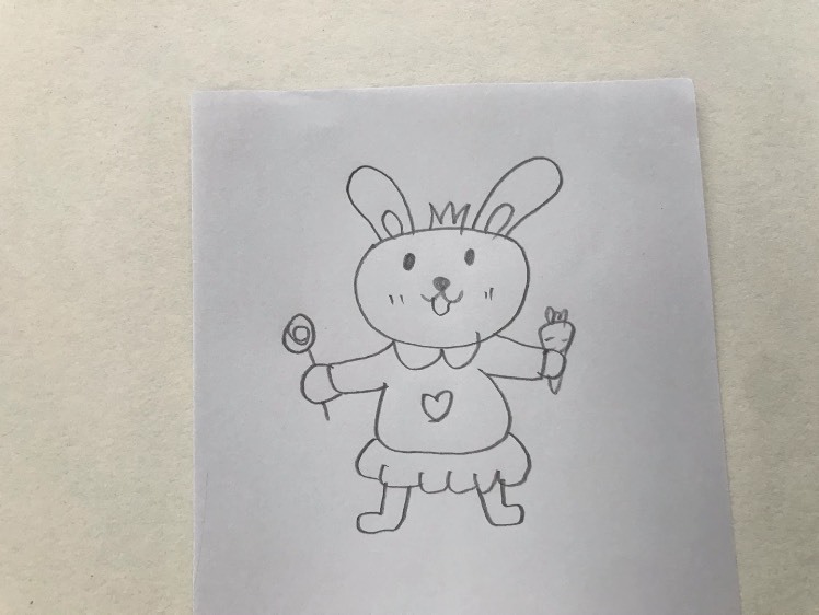 简笔画 一只开心的小兔子