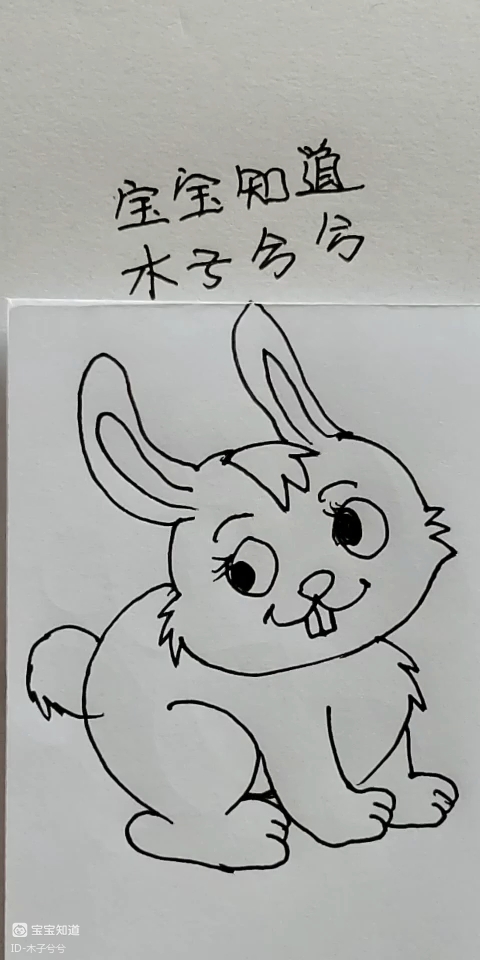 [简笔画]笑嘻嘻的小兔子