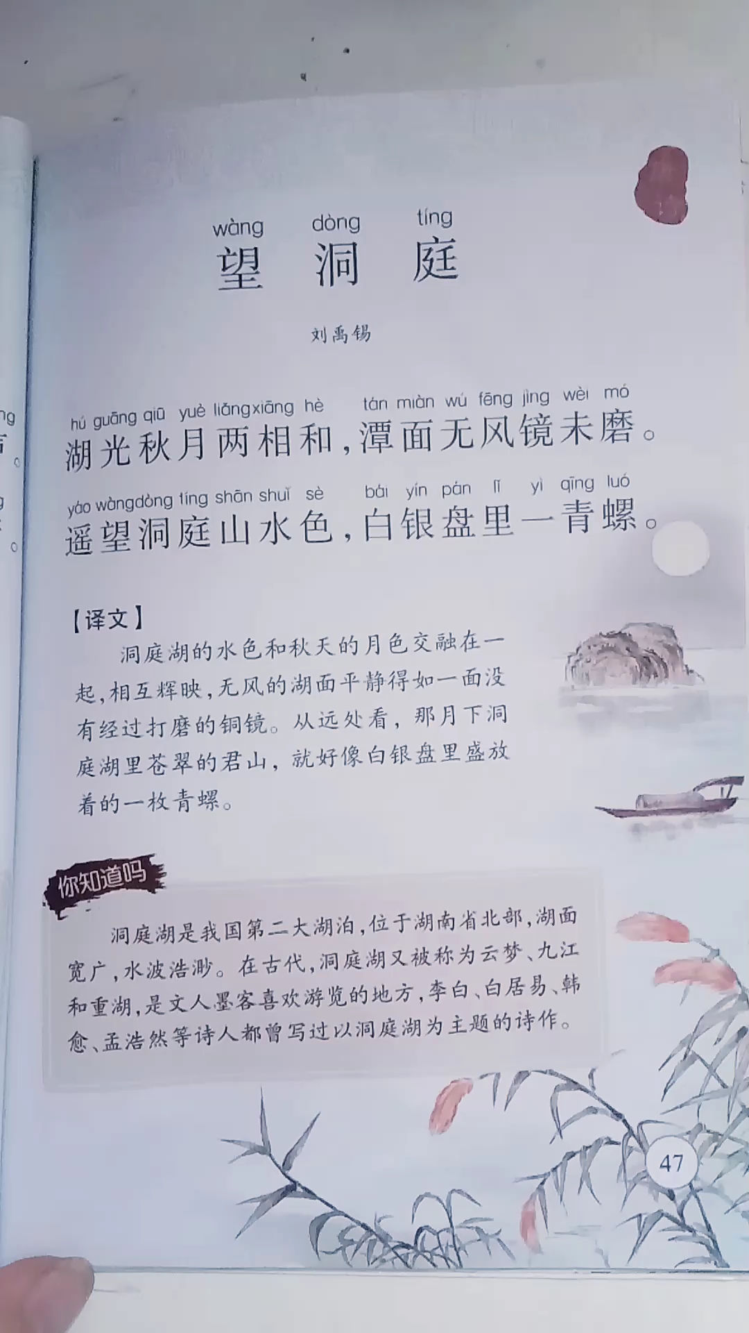 [国学学习]学习唐诗《望洞庭》