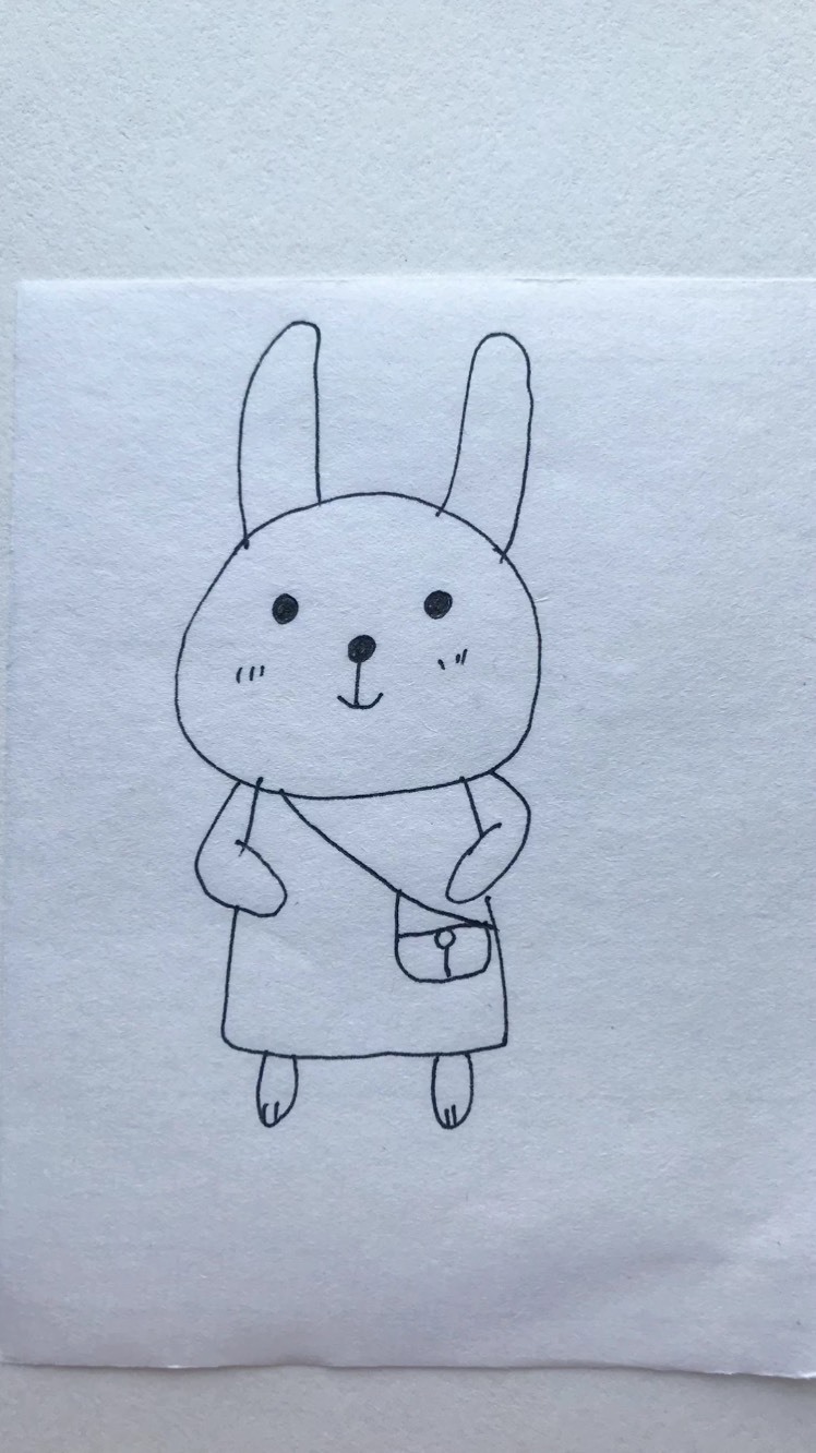 小兔子书包简笔画图片图片