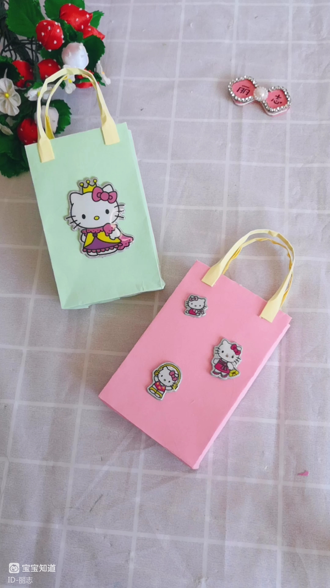 手工折纸:kt猫手提袋