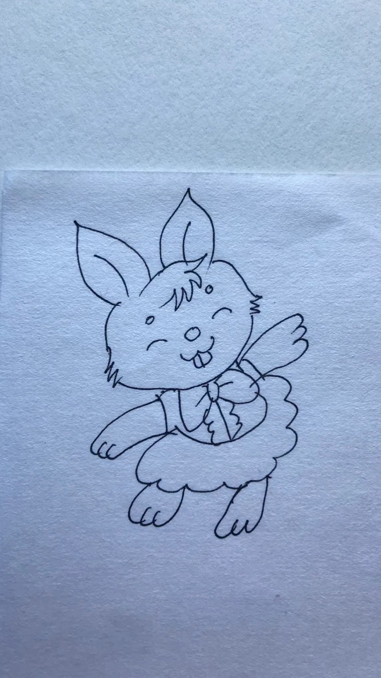 跳舞的兔子简笔画图片