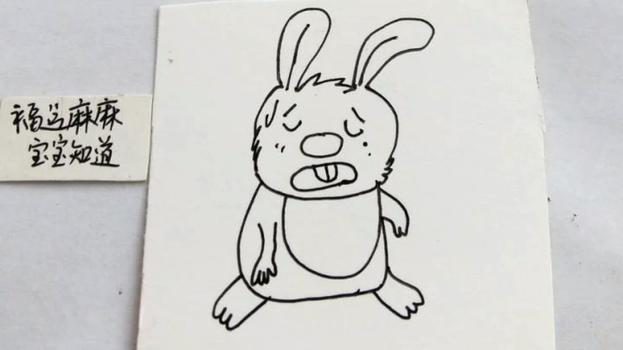 伤心的小兔子简笔画图片