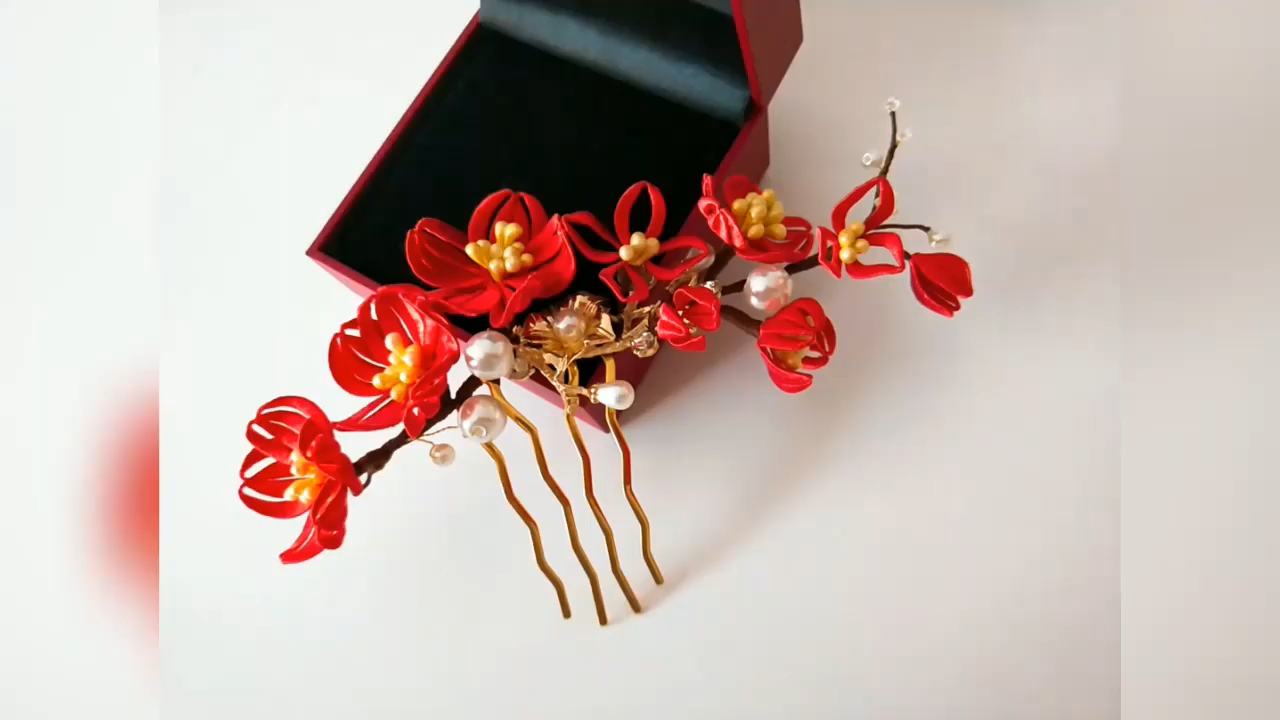 女红工艺手工缠花教程之古风汉服发饰梅花发簪(一)