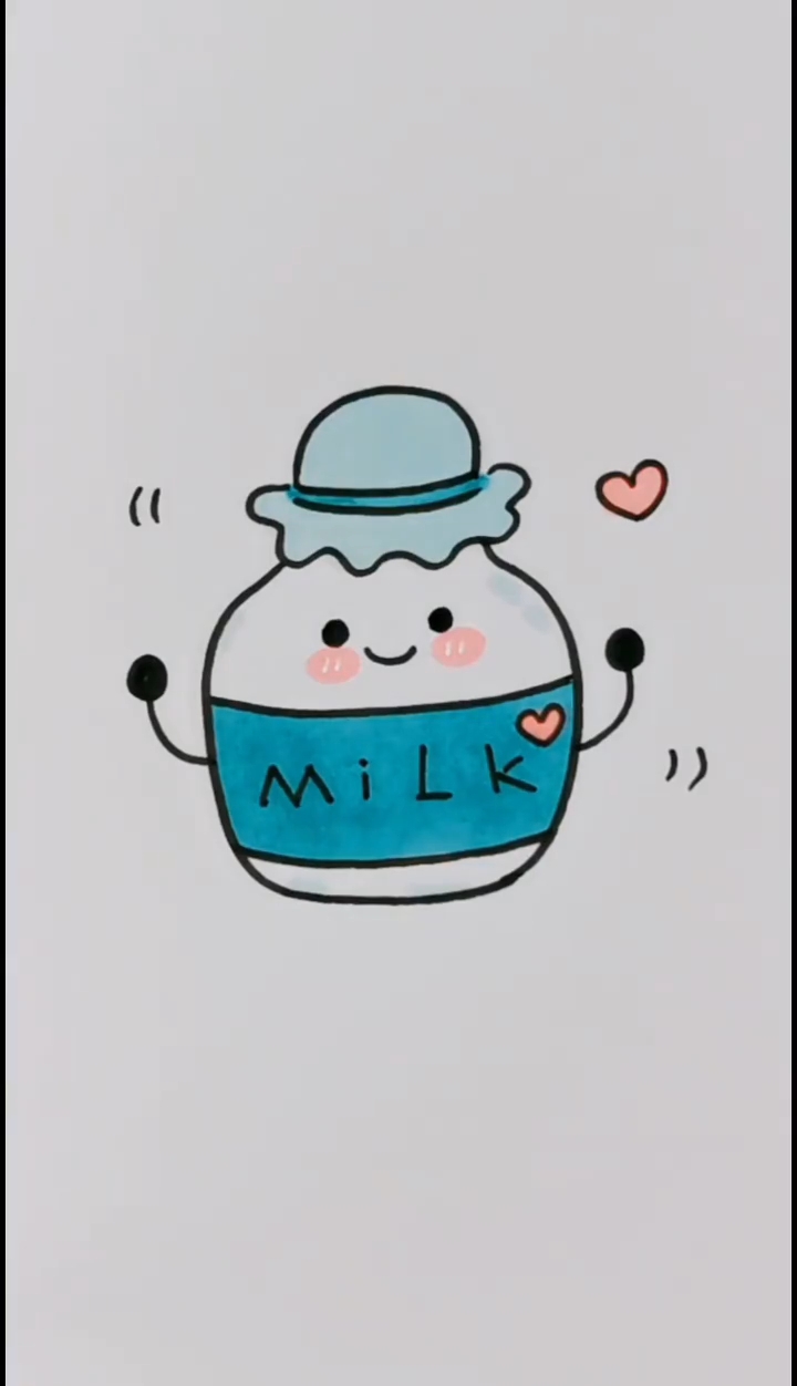 牛奶简笔画 彩色图片
