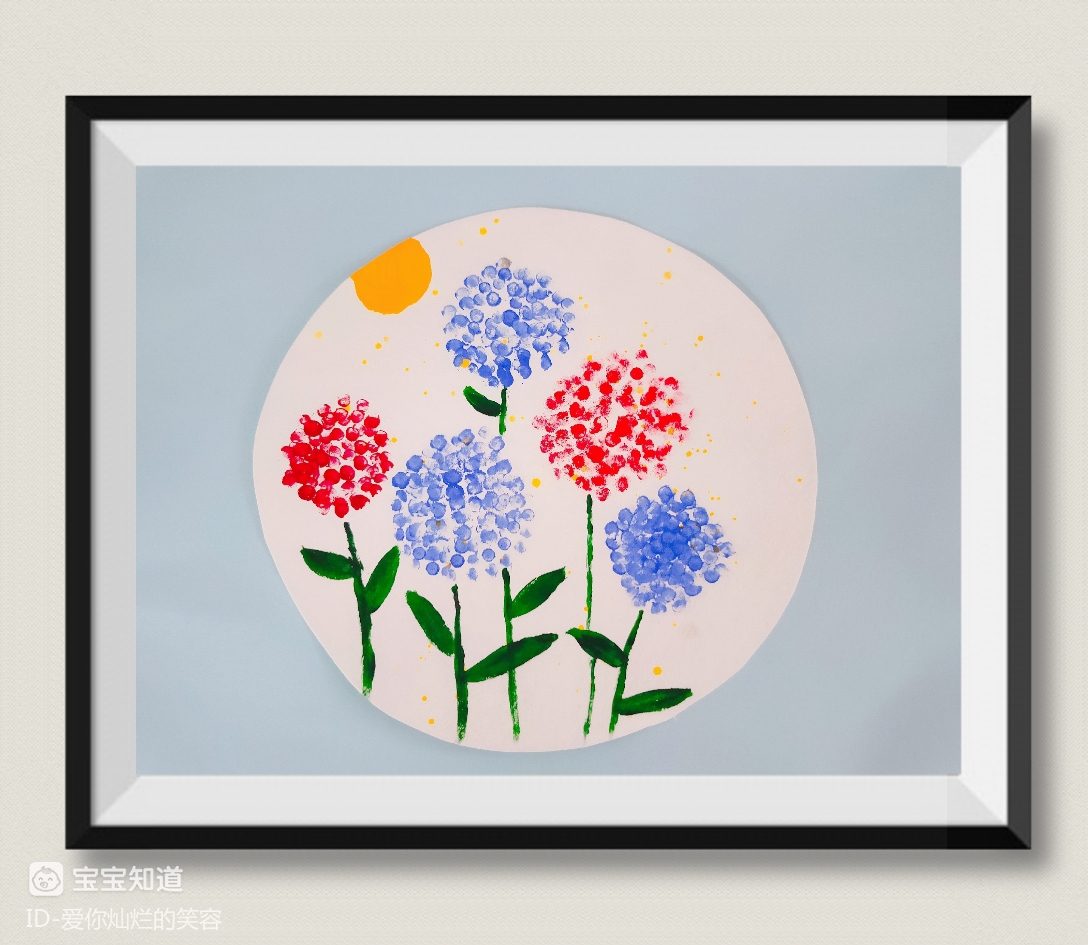 绘画棉签绣球花只需这么做既简单又好看