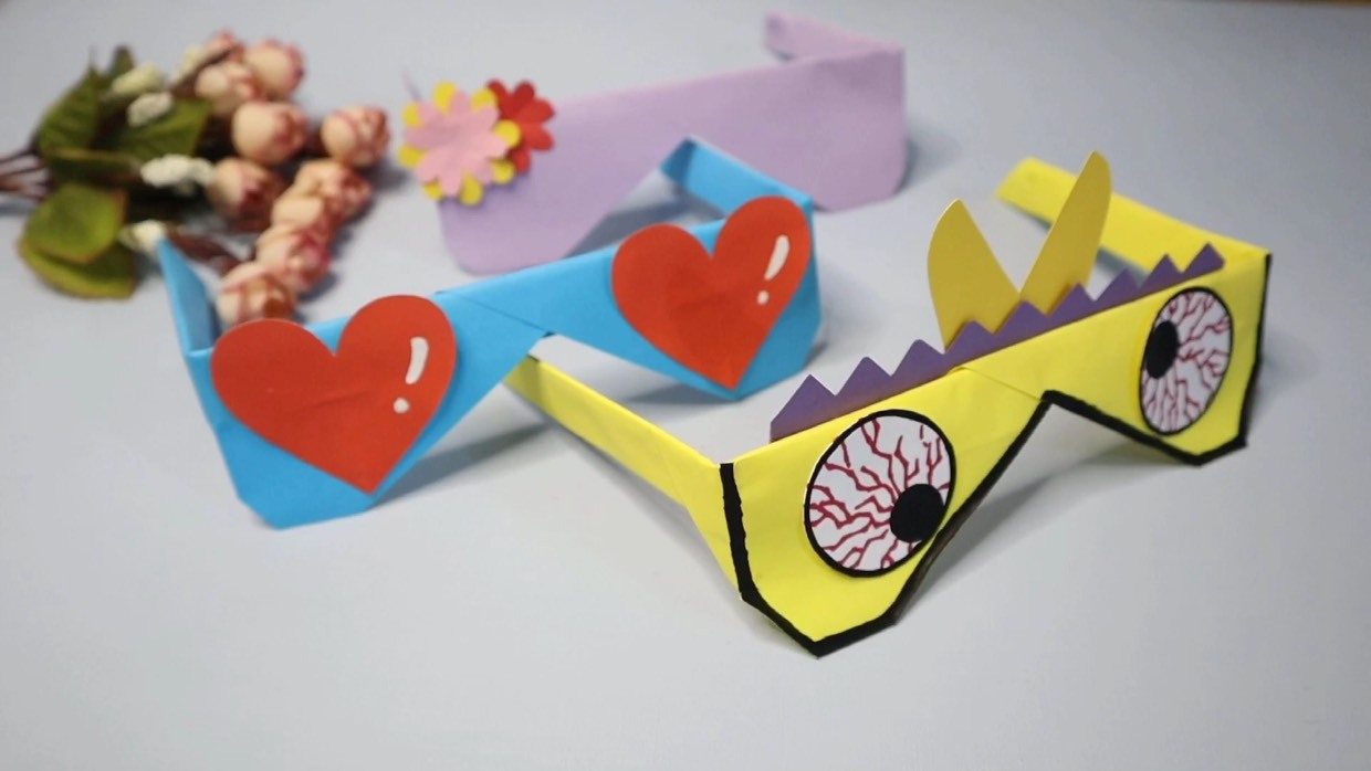 创意手工折纸搞怪眼镜