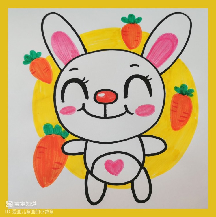 可爱简单的小兔子简笔画来咯! 楼主 爱画儿童画的小曹童 lv.