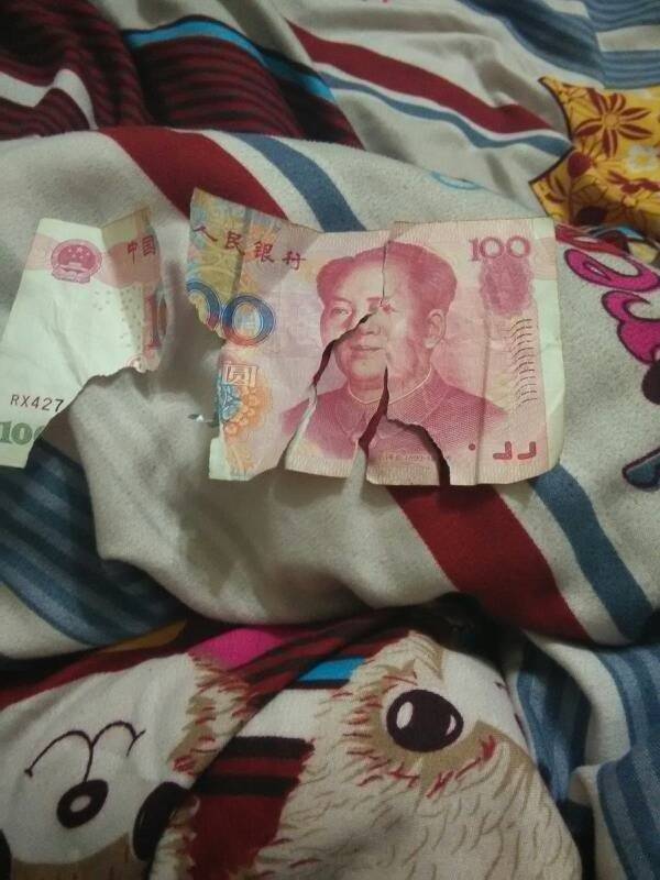 请问钱被小孩撕烂了,缺了一个角,去银行可以兑换吗?