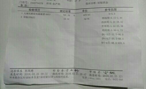请问怀孕多久了，是不是宫外孕，这数值到底正常不？