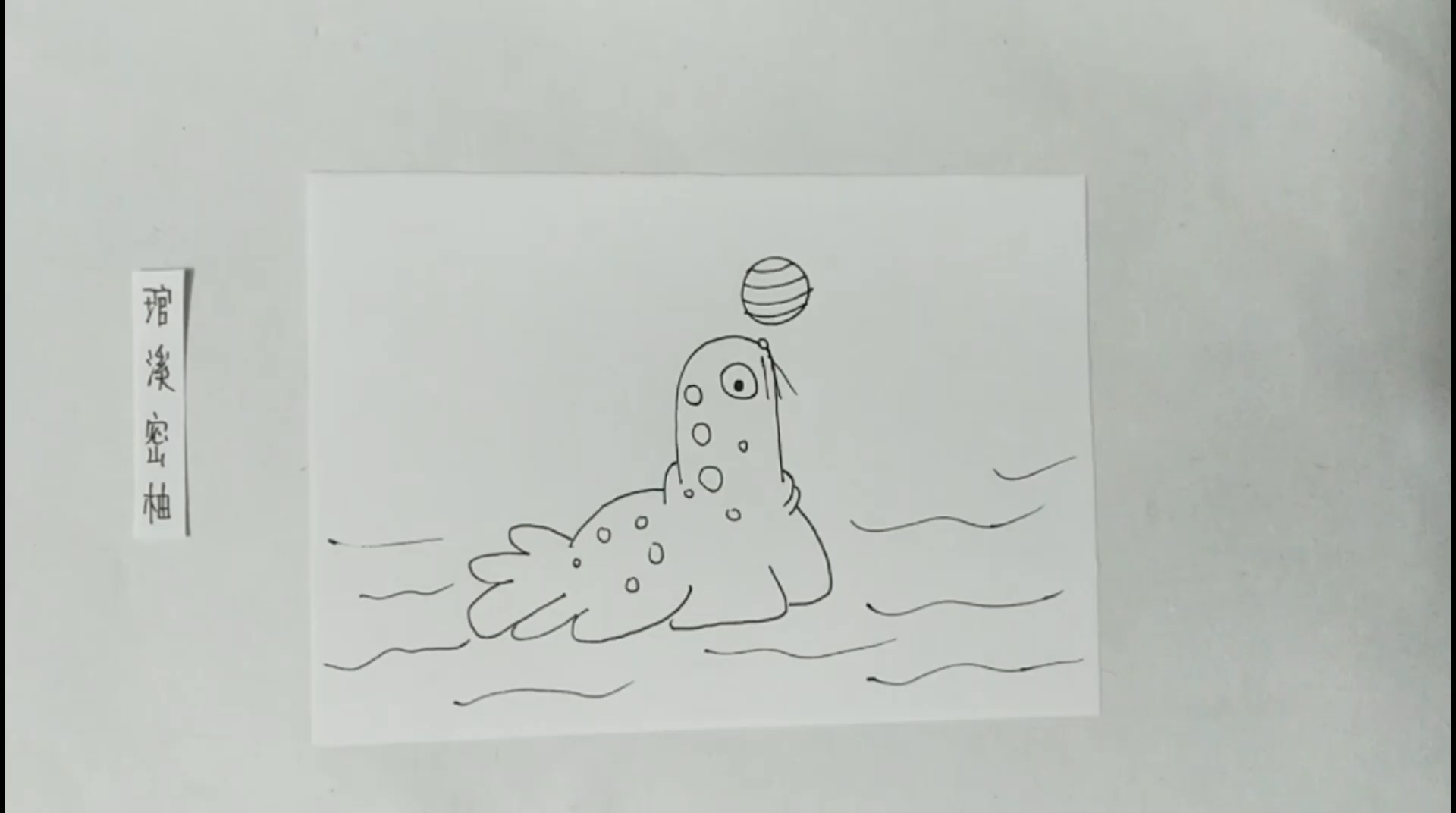 [简笔画]教你怎么画海豹玩顶球游戏