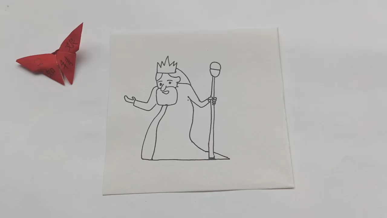 精 简笔画:在和大臣们说话的国王