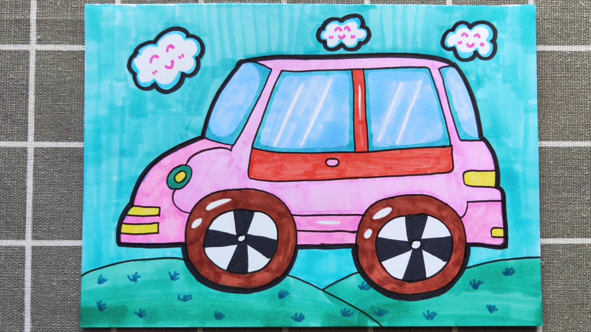 儿童画画车子怎样画图片