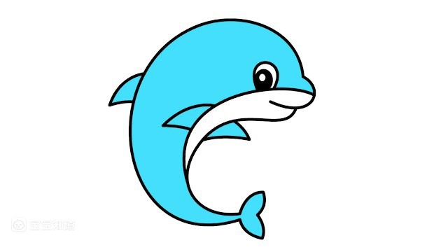 精 海豚简笔画这样画,简单又好看!