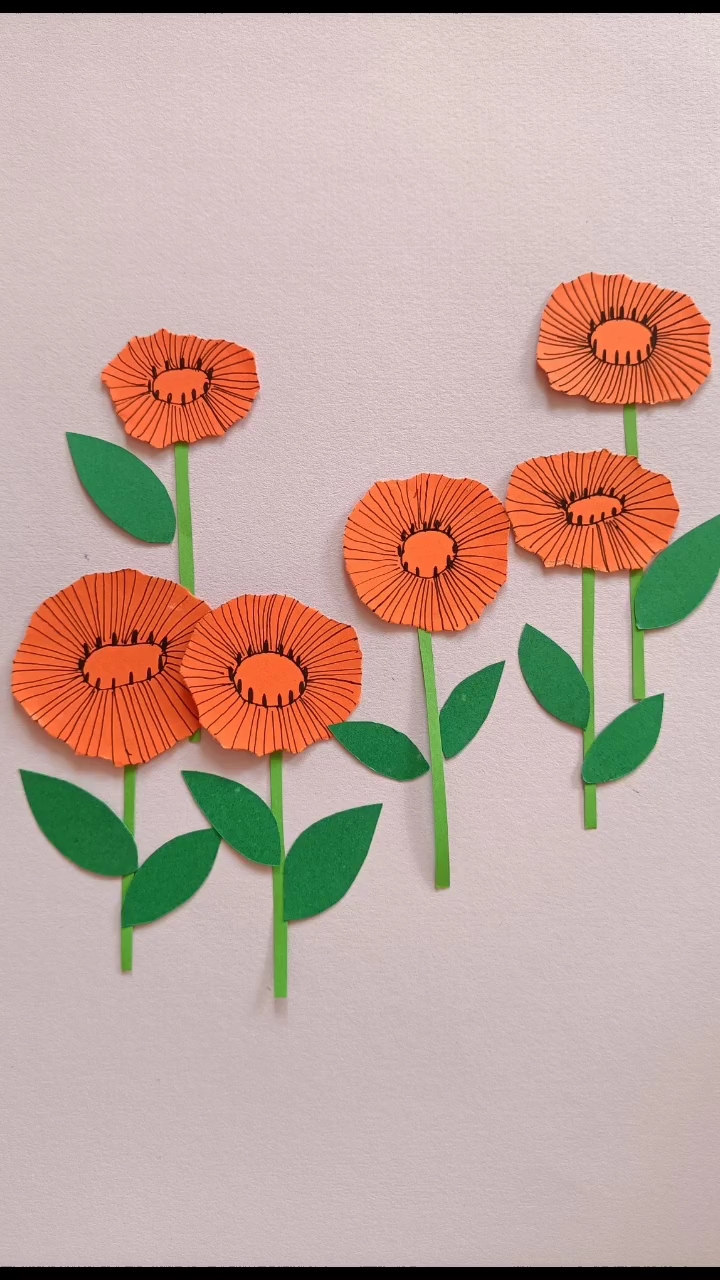 幼儿园手工:小花丛