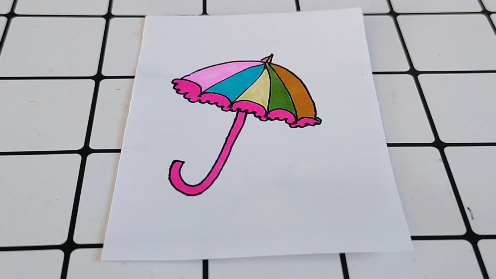 小花伞简单图片