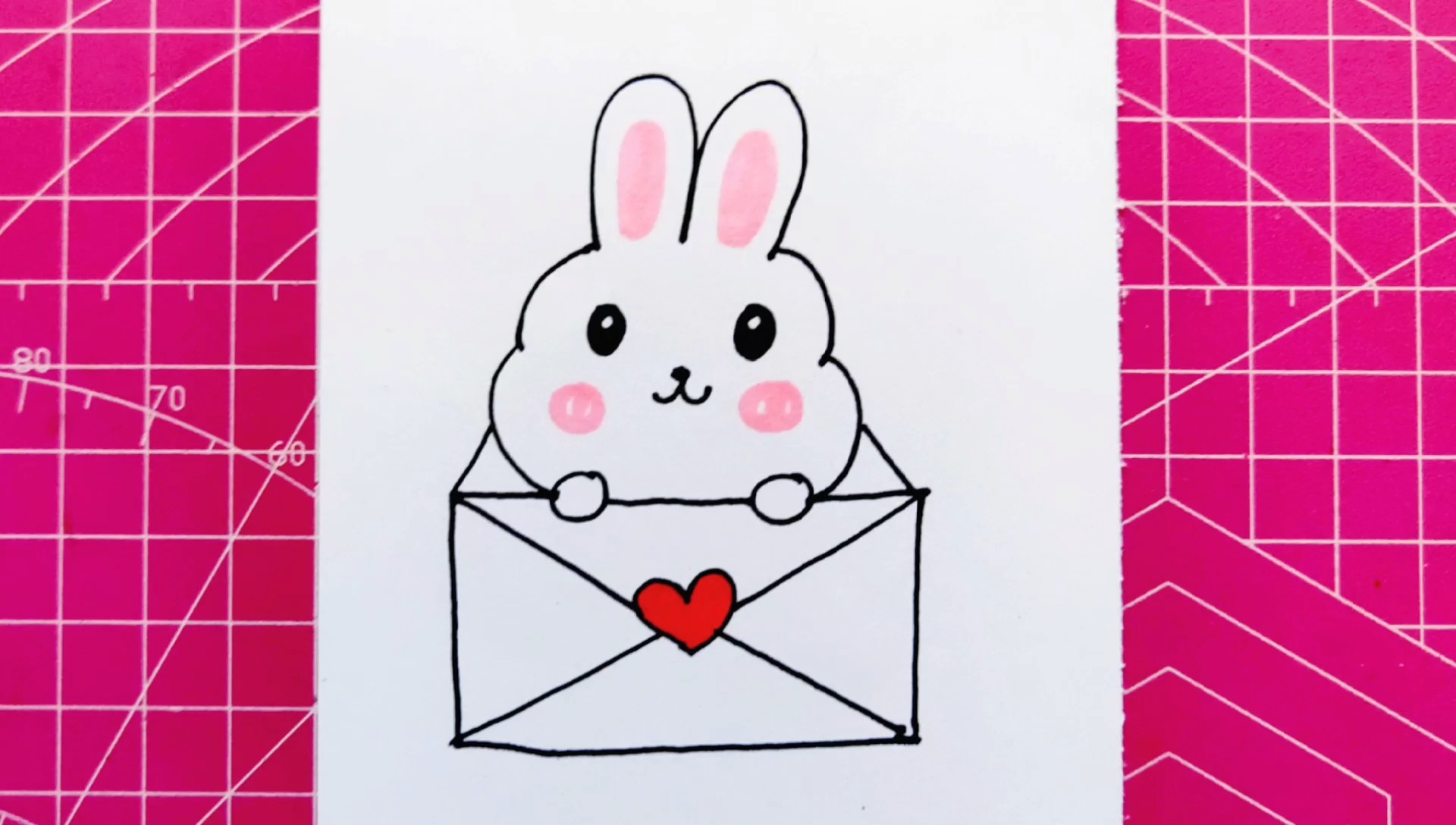 带宝宝一起来画一个信封里可爱的小兔子