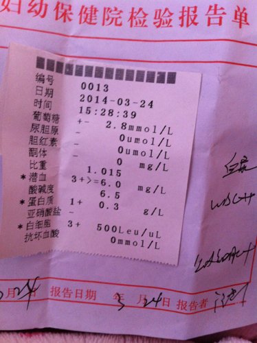 昨天检查的，做尿常规和白带常规 23号尿血主要症状，尿痛，腹痛，尿频