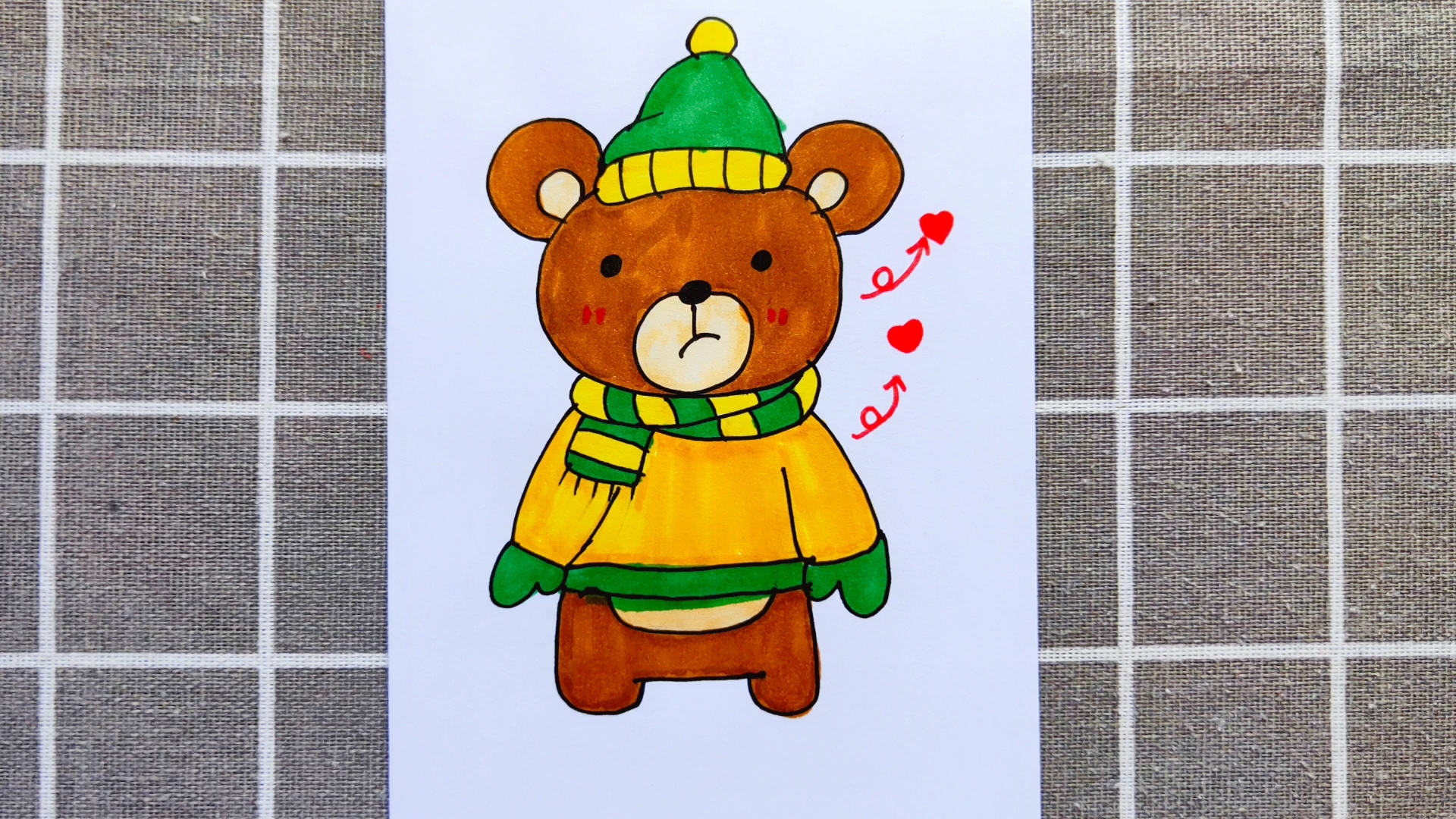 简笔画 不开心的小熊