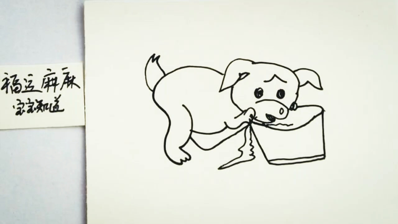 狗喝水简笔画图片