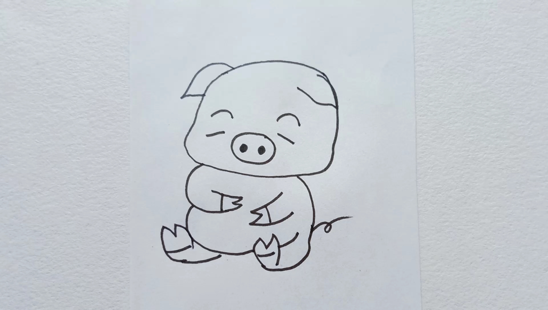 猪吃食简笔画图片