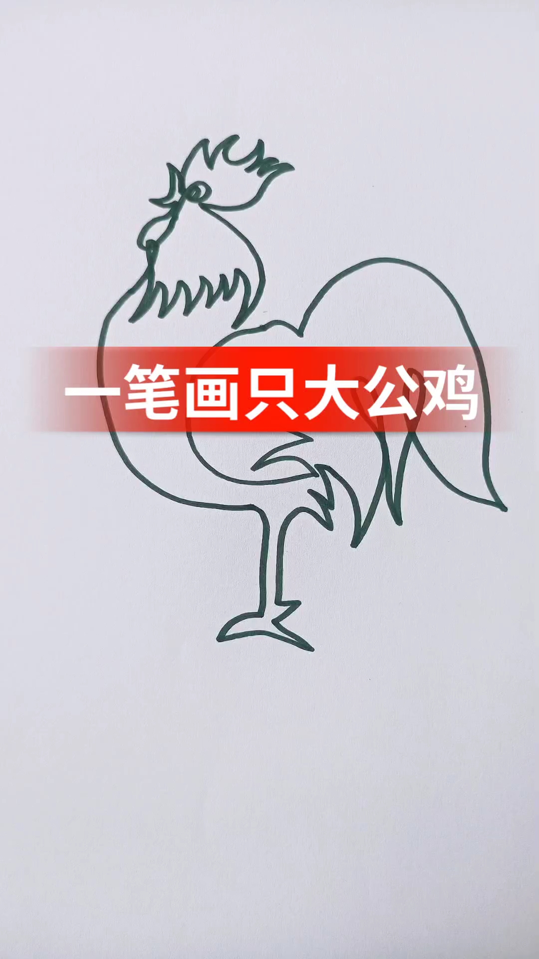 一笔画公鸡简单图片