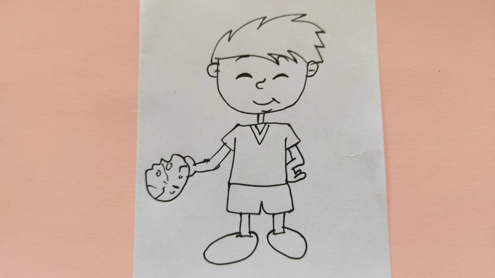 [画画秀]画一个吃饼干的男孩子