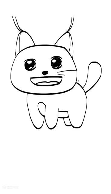 简笔画大全,狞猫简笔画