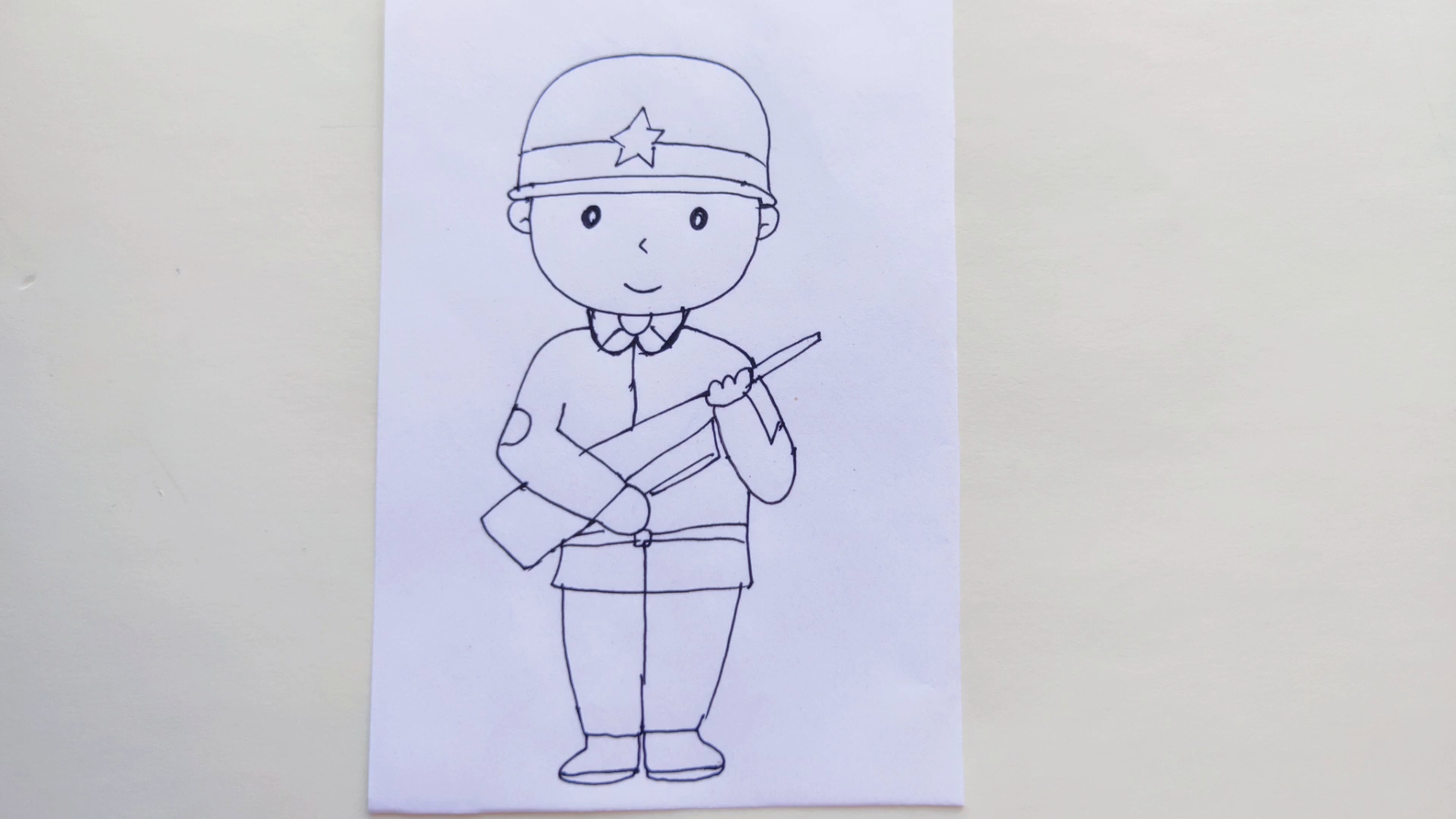 军人简笔画儿童图片