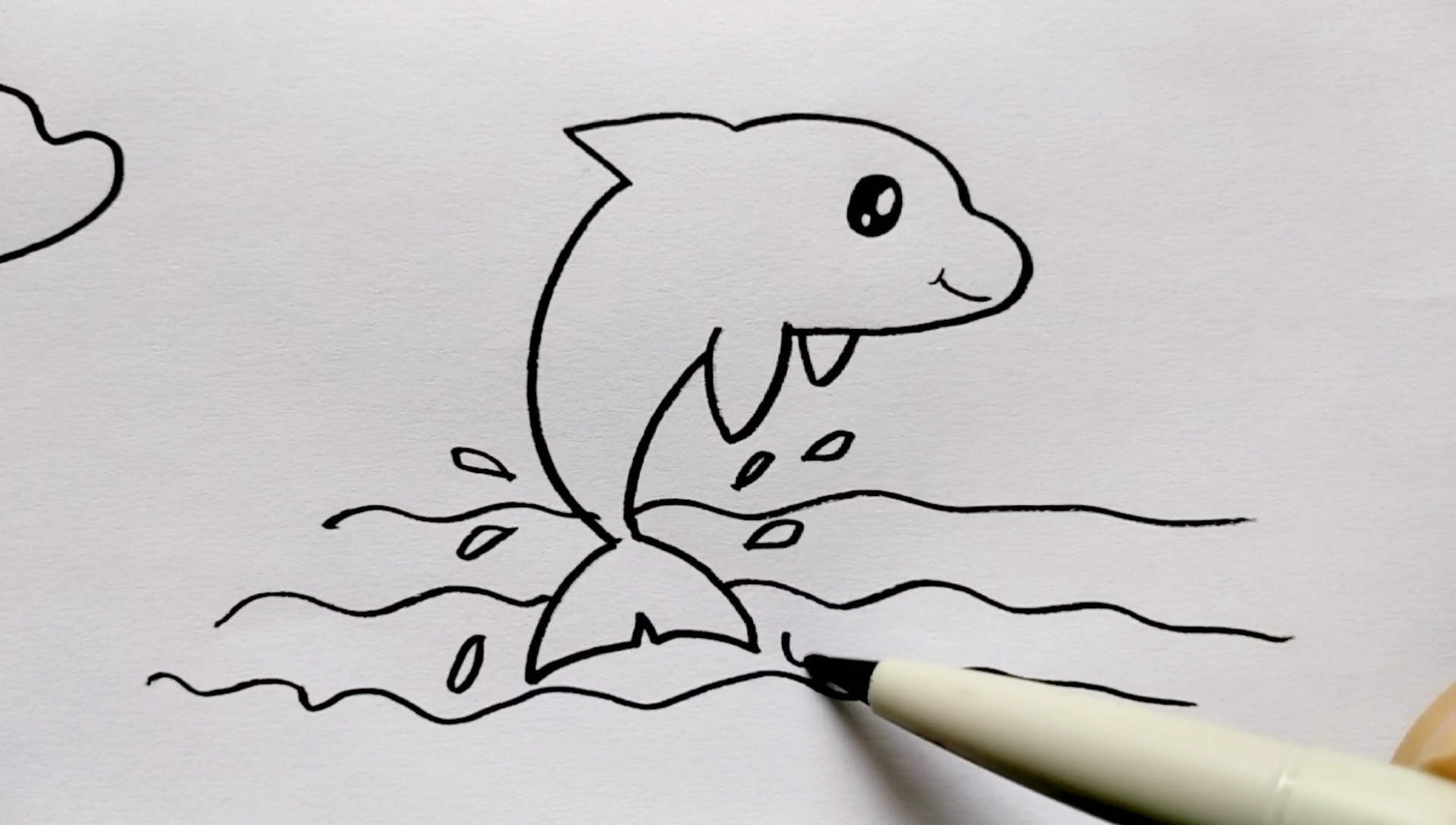 简单的小海豚怎么画图片