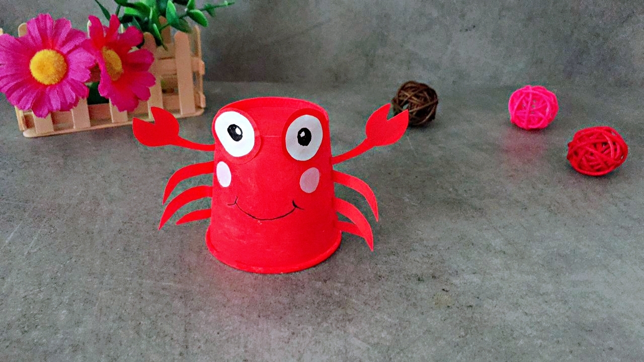 纸杯螃蟹制作方法图片