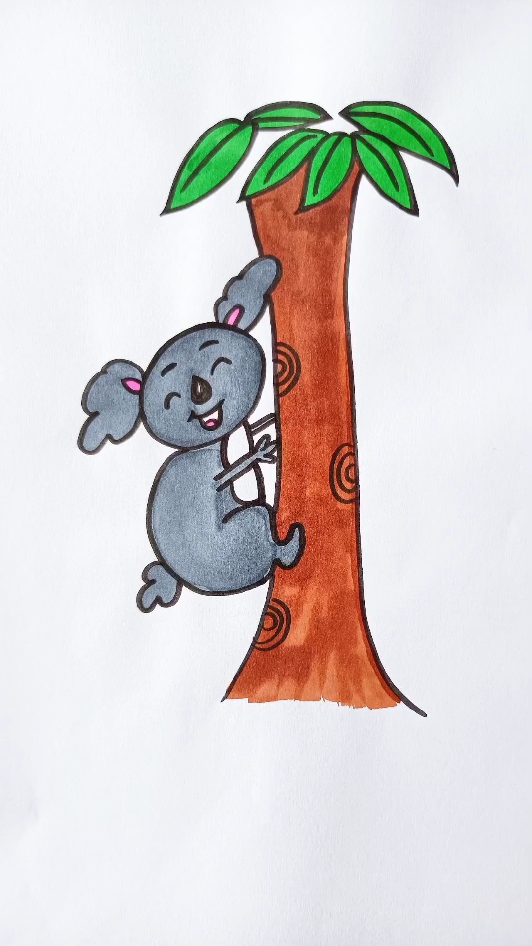 考拉简笔画爬树图片