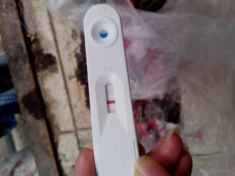 女朋友今天早上用避孕棒检测结果如下图,麻烦有经验的人看看,是不是