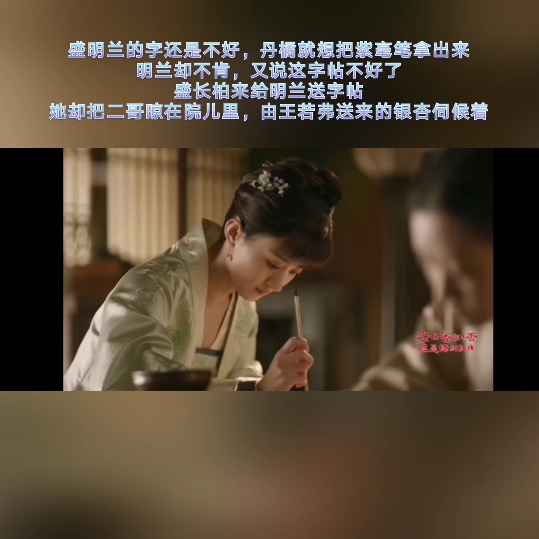 [追剧日常]盛明兰的字还是不好,丹橘就想把紫毫笔拿出来