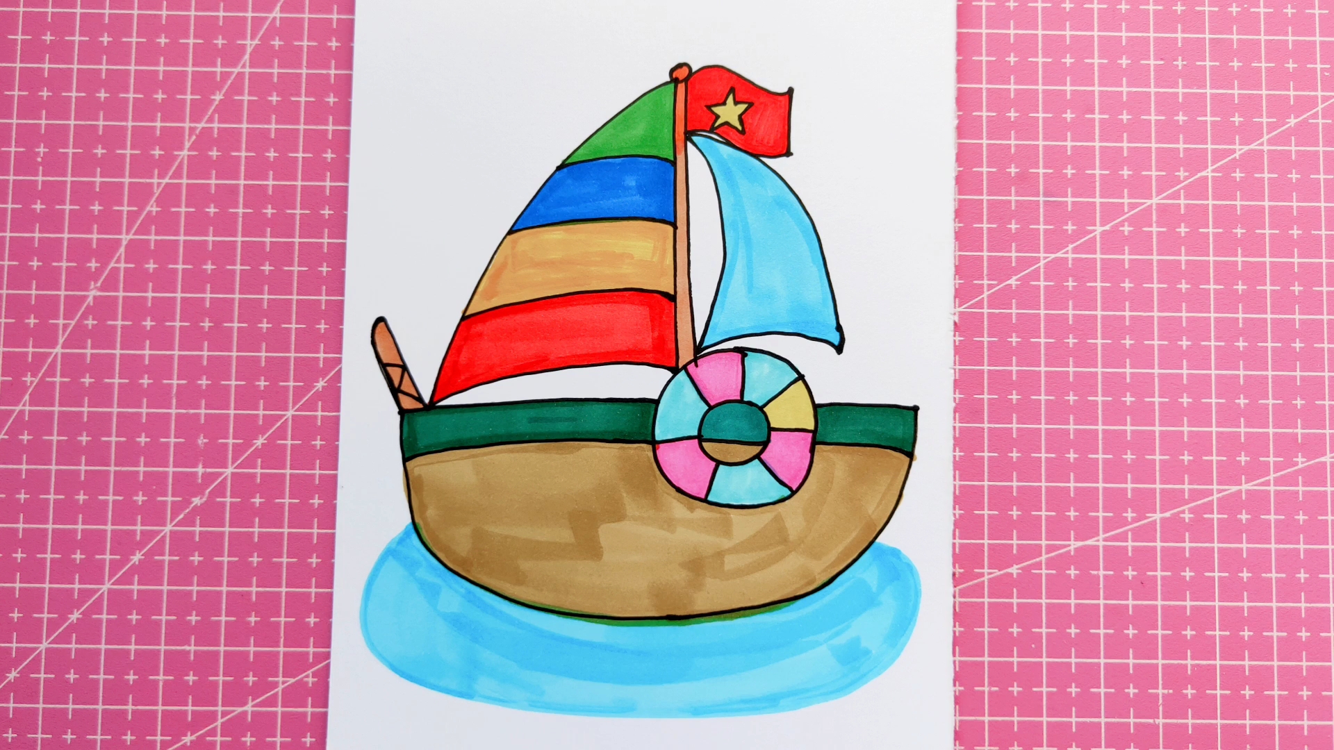 小学生画帆船怎么画