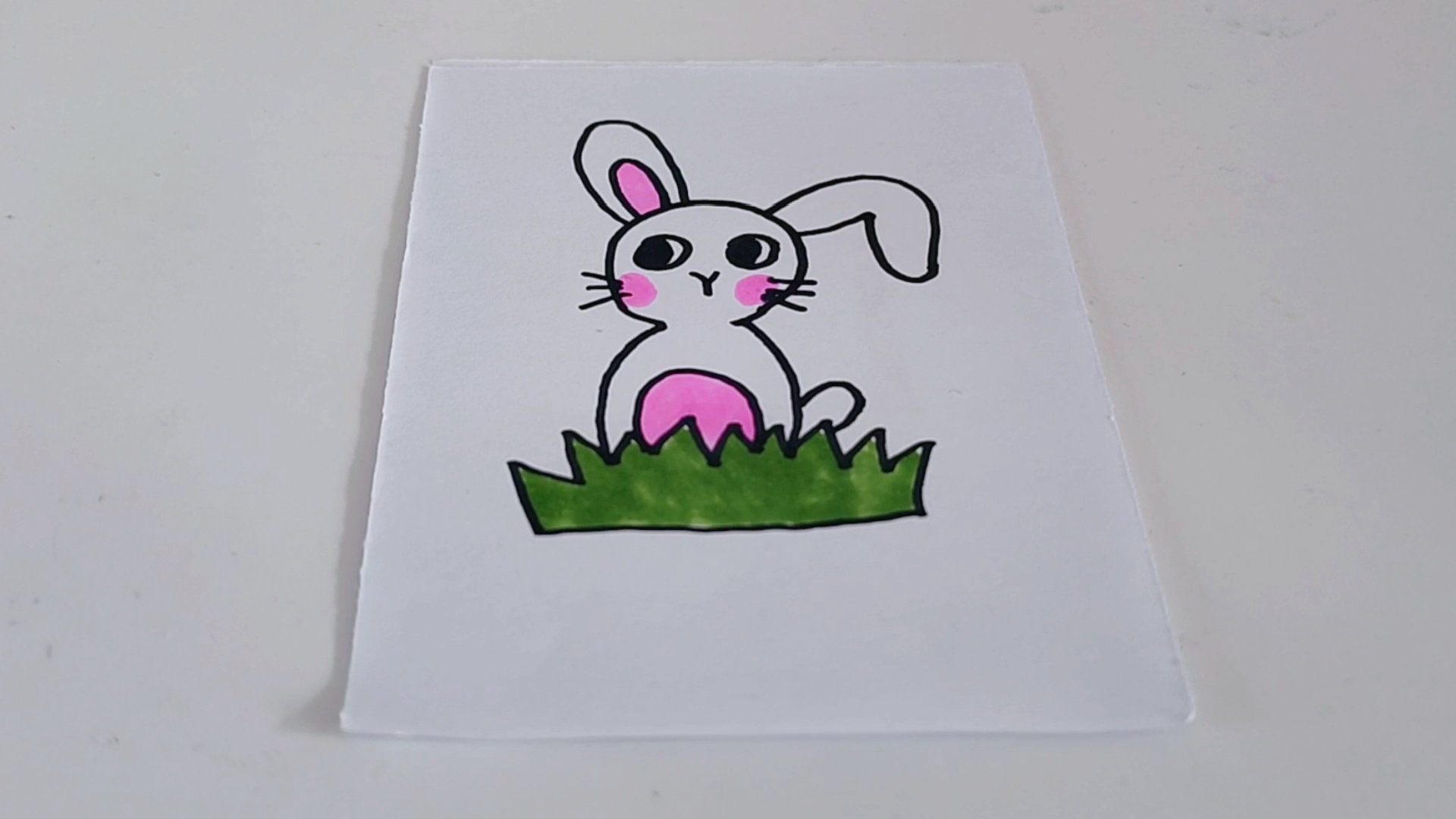 草地上的小兔子简笔画图片