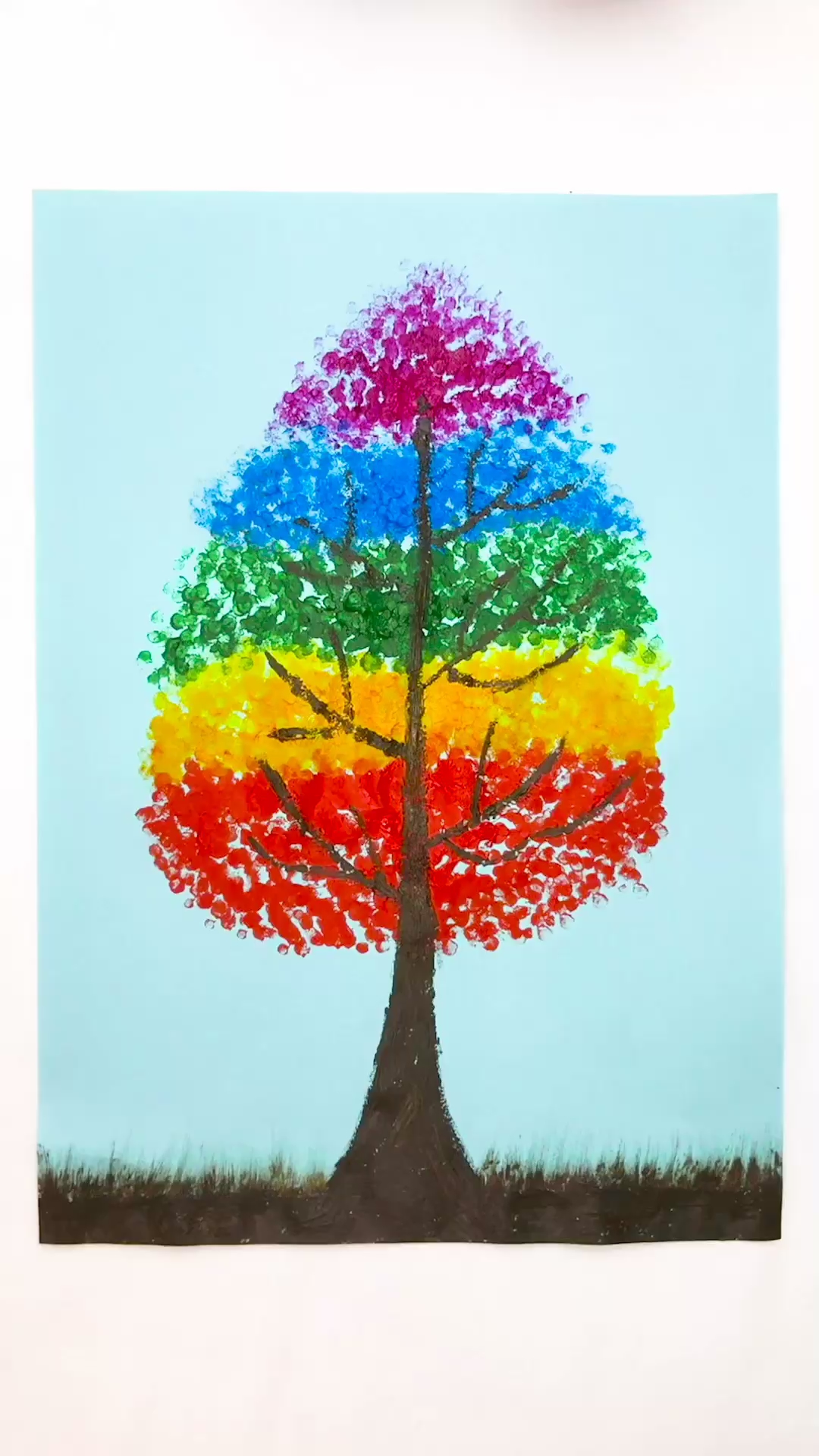 美术棉签点画树的教案图片
