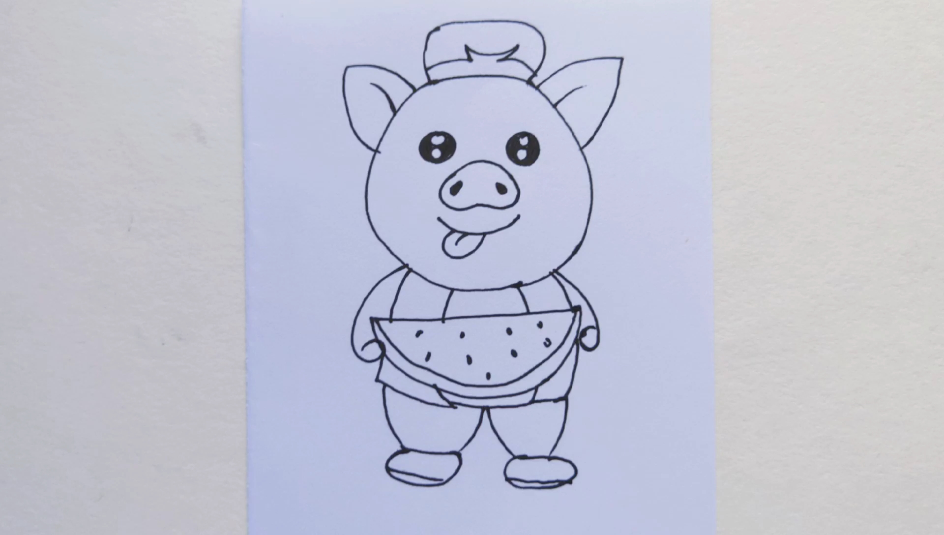 一起来画吃西瓜的猪八戒