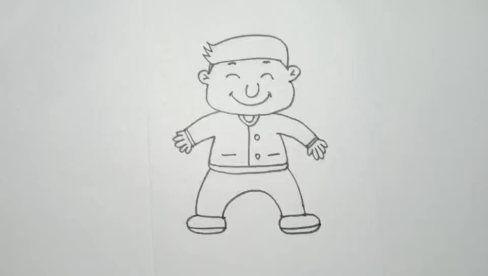 儿童简笔画:带宝宝画一位可爱的叔叔