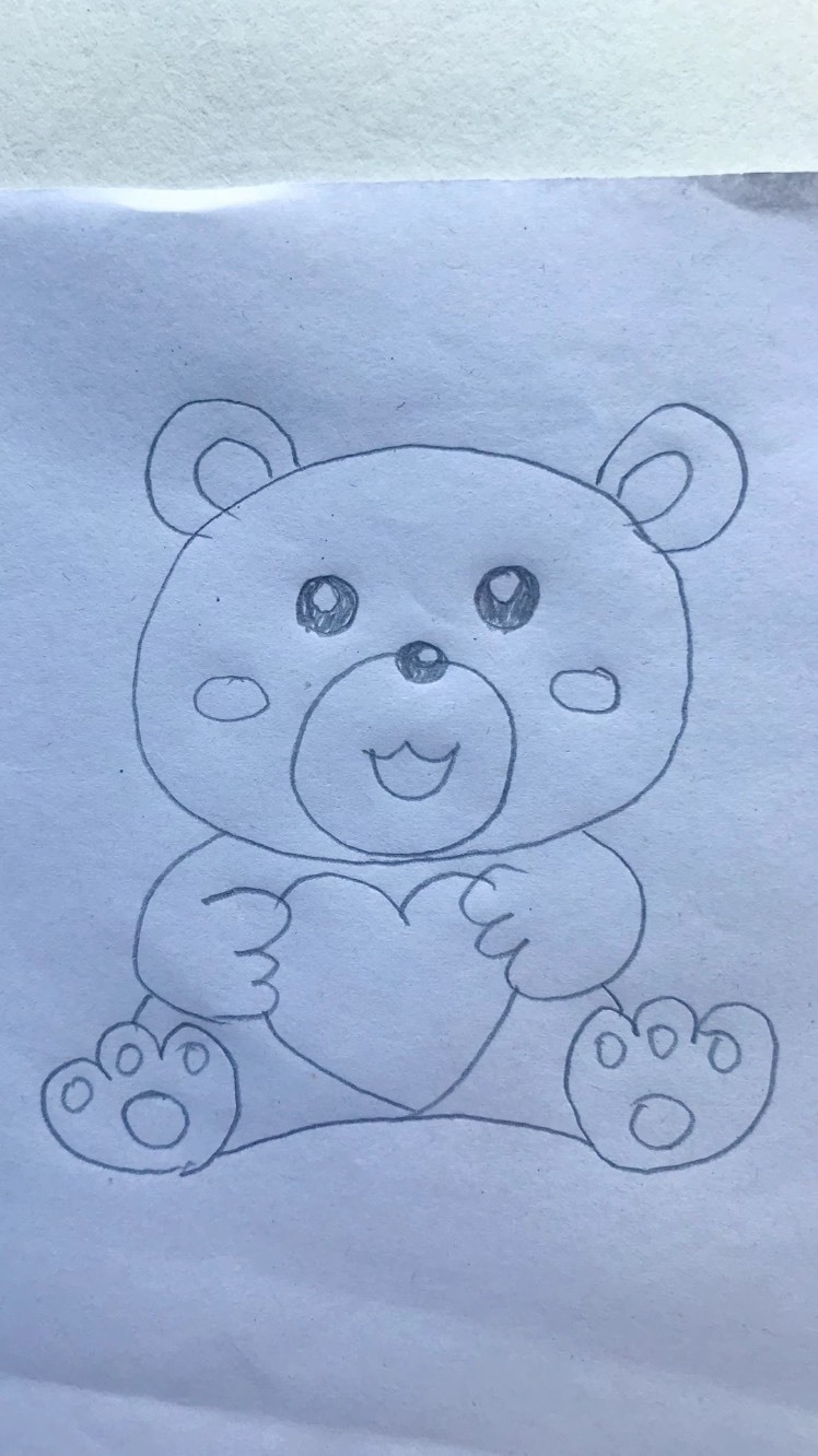 糖心小熊绘画图片