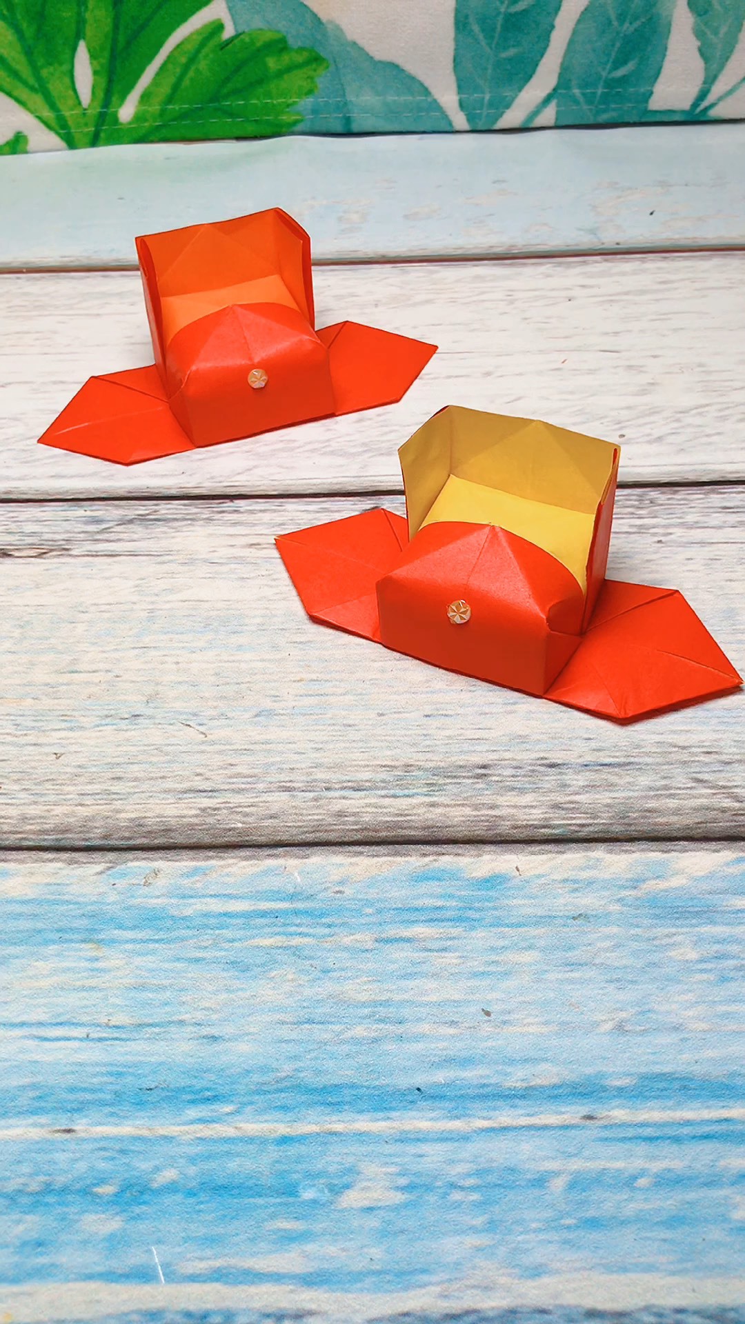 创意手工折纸diy步步高升状元帽星知计划