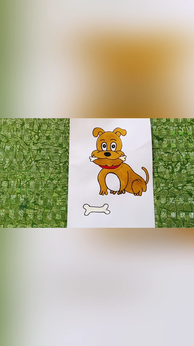 精[幼儿绘画]简笔画啃骨头的大黄狗