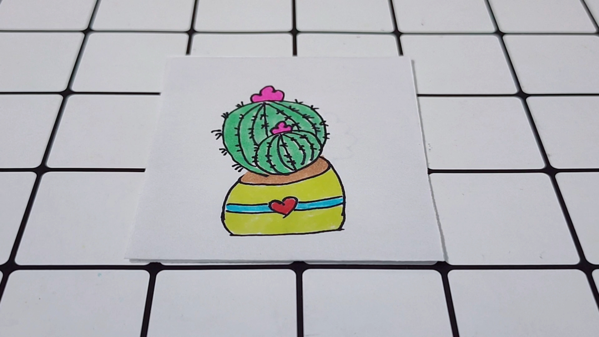 简笔画 用两个圆画漂亮的仙人掌