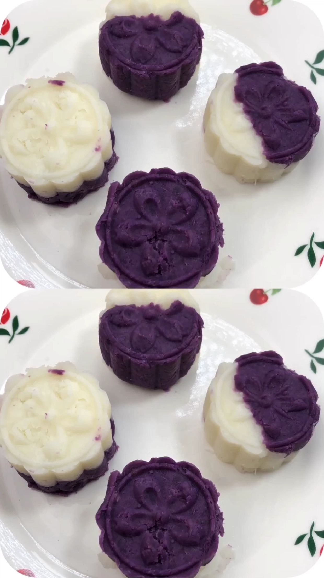 辅食日记山药紫薯月饼8m