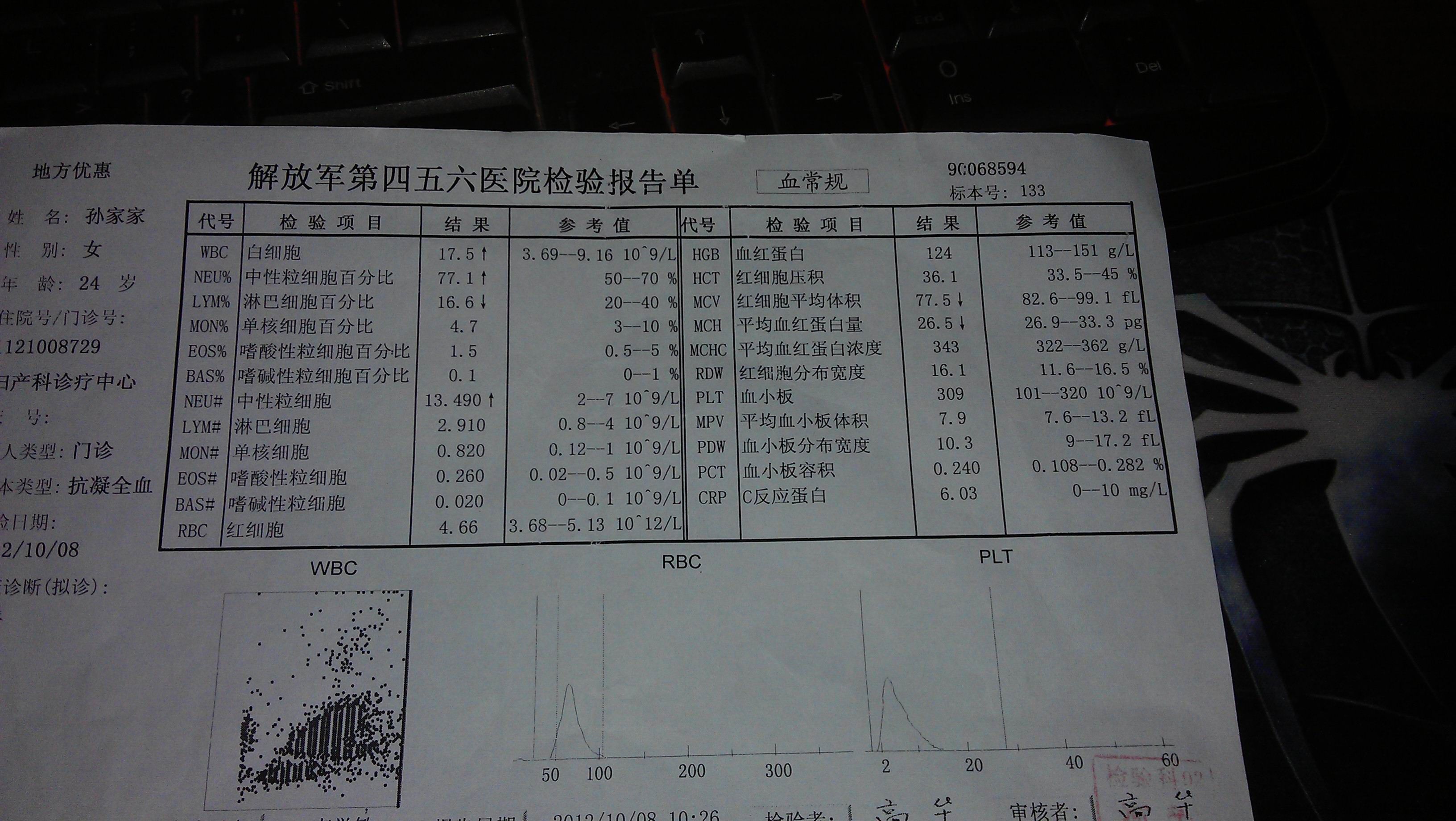 你好,我在怀孕26周的时候做了一次血常规,白细胞和中性粒细胞增高