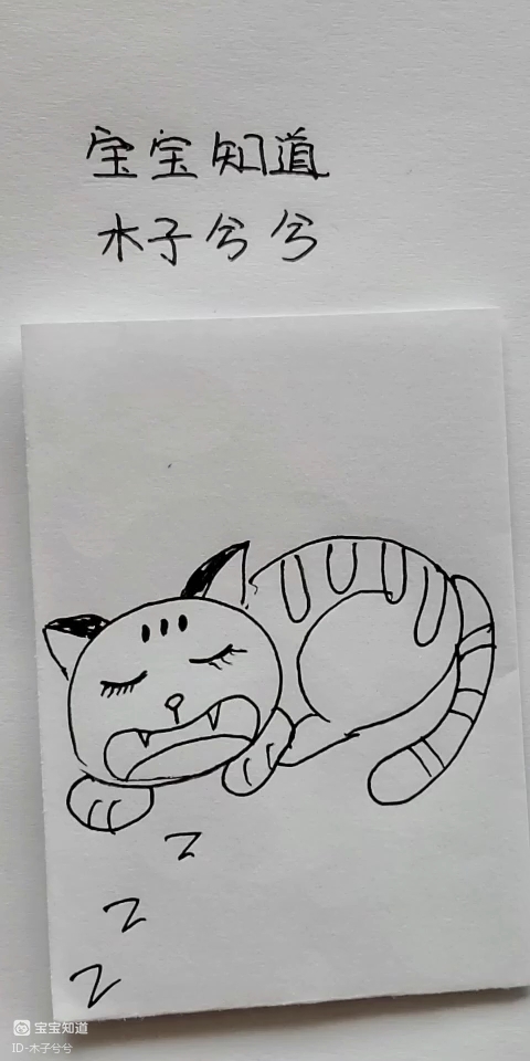 趴着的猫 简笔画图片