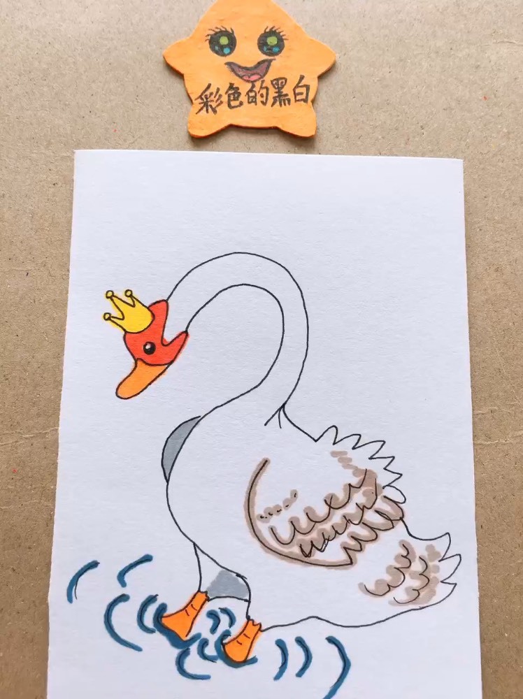 精 简笔画 丑小鸭变成了美丽的白天鹅